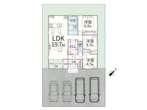 出雲市斐川町出西、新築一戸建ての間取り画像です