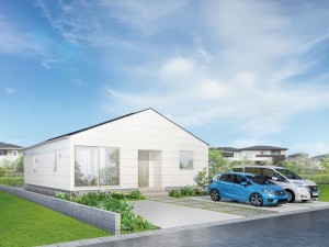 出雲市斐川町出西、新築一戸建ての完成予想図（外観）画像です