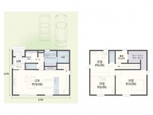 米子市旗ヶ崎、土地の建築プラン例画像です