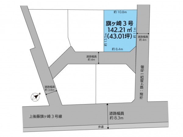 米子市旗ヶ崎、土地の間取り画像です