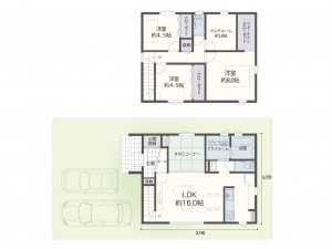 米子市旗ヶ崎、土地の建築プラン例画像です