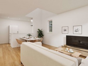 鳥取市南吉方、新築一戸建ての居間画像です