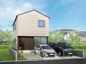 鳥取市南吉方、新築一戸建ての完成予想図（外観）画像です