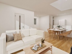 鳥取市南吉方、新築一戸建ての居間画像です