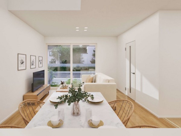 鳥取市南吉方、新築一戸建ての居間画像です