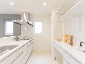 米子市新開、新築一戸建てのキッチン画像です
