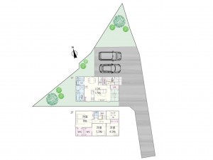松江市東忌部町、新築一戸建ての間取り画像です