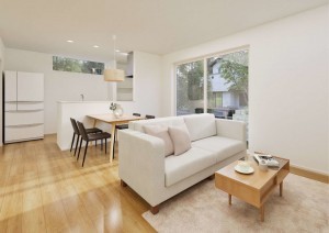 松江市浜乃木、新築一戸建ての居間画像です