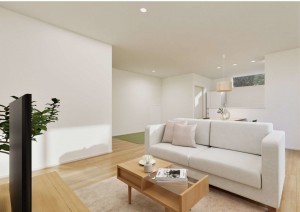 松江市浜乃木、新築一戸建ての居間画像です