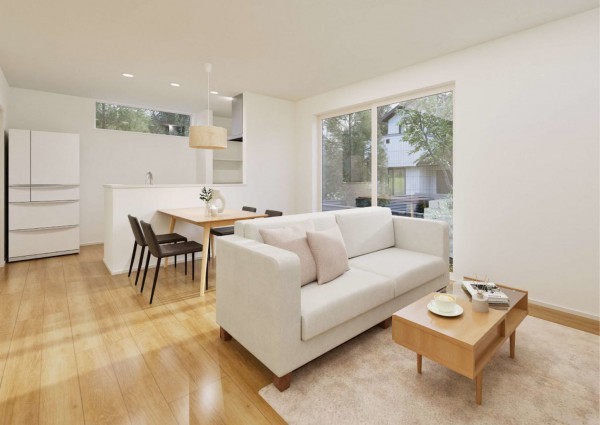 松江市浜乃木、新築一戸建ての居間画像です