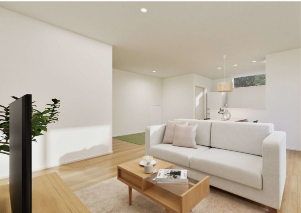 松江市浜乃木、新築一戸建ての居間画像です