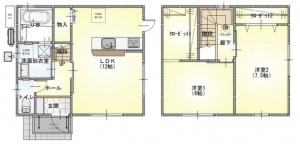 松江市幸町、新築一戸建ての間取り画像です