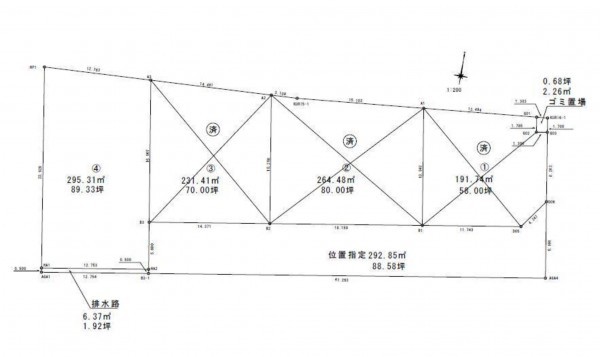 出雲市稲岡町、土地の間取り画像です