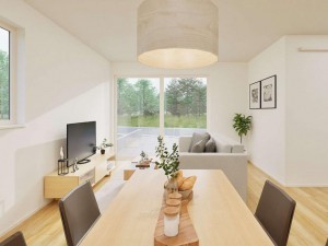 鳥取市卯垣、新築一戸建ての居間画像です