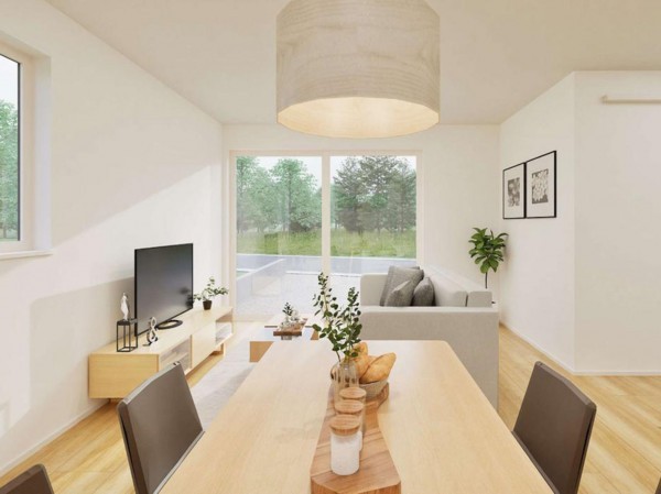 鳥取市卯垣、新築一戸建ての居間画像です