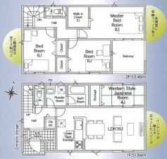 松江市西川津町、新築一戸建ての間取り画像です