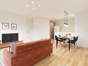 松江市浜佐田町、新築一戸建ての居間画像です