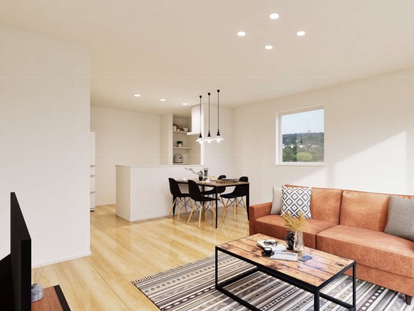 松江市浜佐田町、新築一戸建ての居間画像です