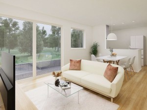 松江市浜佐田町、新築一戸建ての居間画像です