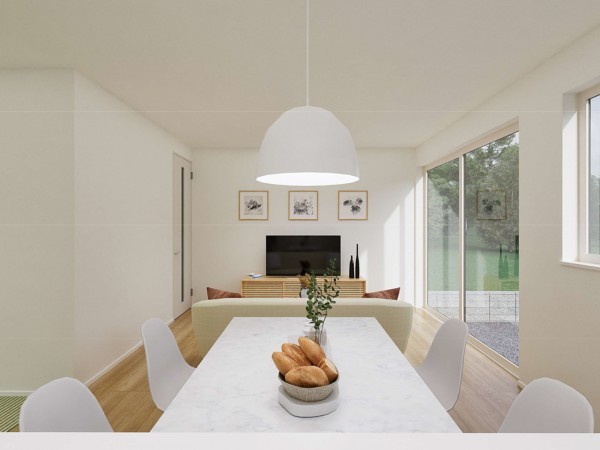 松江市浜佐田町、新築一戸建ての居間画像です