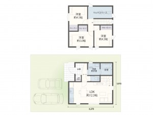 出雲市小山町、土地の建築プラン例画像です