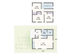 出雲市小山町、土地の建築プラン例画像です