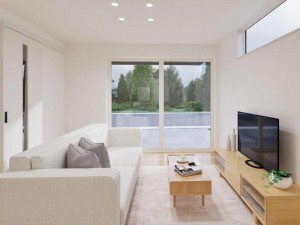 鳥取市古市、新築一戸建ての居間画像です