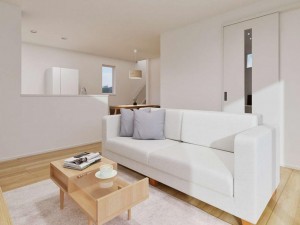 鳥取市古市、新築一戸建ての居間画像です