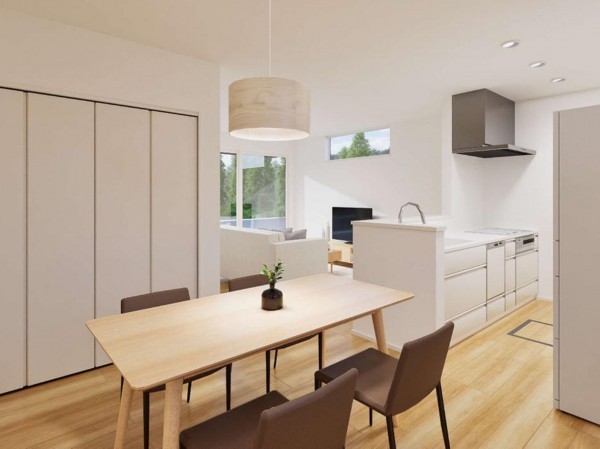 鳥取市古市、新築一戸建ての居間画像です