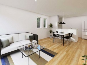 鳥取市古市、新築一戸建ての居間画像です