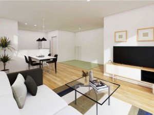 鳥取市古市、新築一戸建ての居間画像です