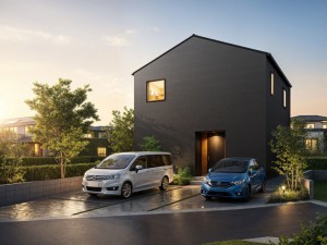 米子市旗ヶ崎、新築一戸建ての外観画像です