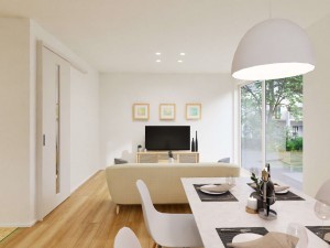 米子市旗ヶ崎、新築一戸建ての居間画像です