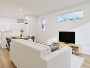 米子市旗ヶ崎、新築一戸建ての居間画像です