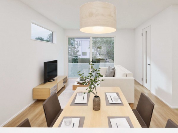 米子市旗ヶ崎、新築一戸建ての居間画像です