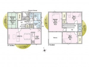 出雲市大津町、新築一戸建ての間取り画像です