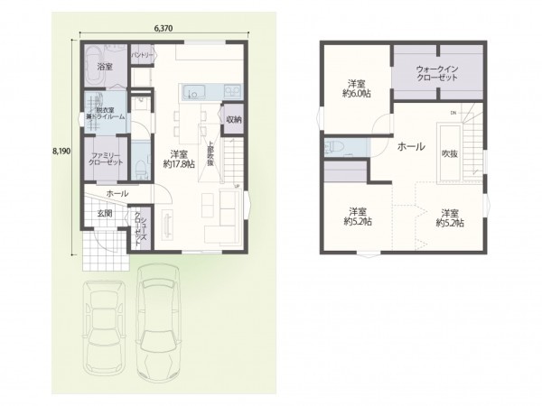 米子市上福原、土地の建築プラン例画像です