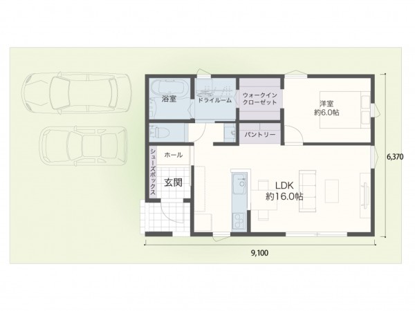 米子市上福原、土地の建築プラン例画像です