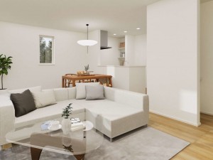 松江市法吉町、新築一戸建ての居間画像です