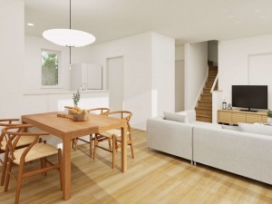 松江市法吉町、新築一戸建ての居間画像です