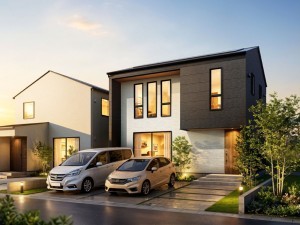 松江市法吉町、新築一戸建ての外観画像です