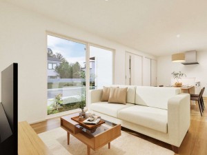 松江市法吉町、新築一戸建ての居間画像です