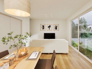 松江市法吉町、新築一戸建ての居間画像です