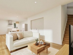松江市法吉町、新築一戸建ての居間画像です
