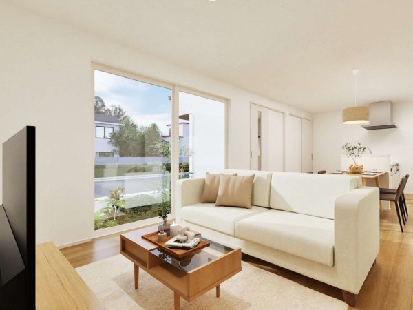 松江市法吉町、新築一戸建ての居間画像です