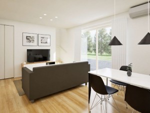 松江市西川津町、新築一戸建ての居間画像です