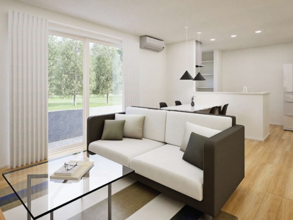 松江市西川津町、新築一戸建ての居間画像です