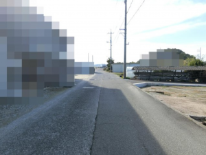 米子市彦名町、土地の前面道路を含む現地写真画像です