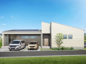 倉吉市、新築一戸建ての完成予想図（外観）画像です