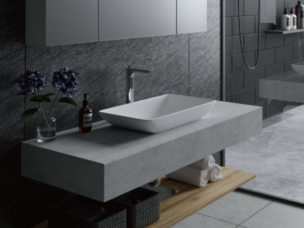 倉吉市、新築一戸建ての洗面画像です